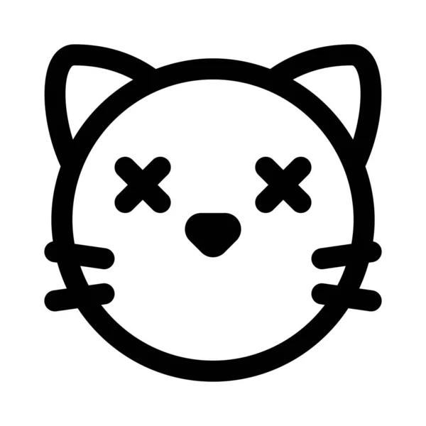 Faccia Gattino Senza Bocca Con Gli Occhi Incrociati Emoji — Vettoriale Stock