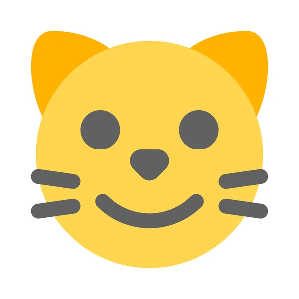 Sorridente Cara Gato Emoticon Compartilhado Internet — Vetor de Stock