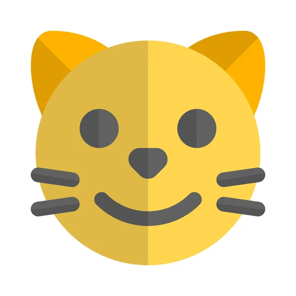 Smiling Cat Face Emoticon Shared Internet — стоковый вектор