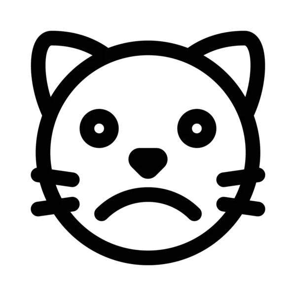 Sad Pained Cat Face Pictorial Representation Chat Emoticon — Stock Vector