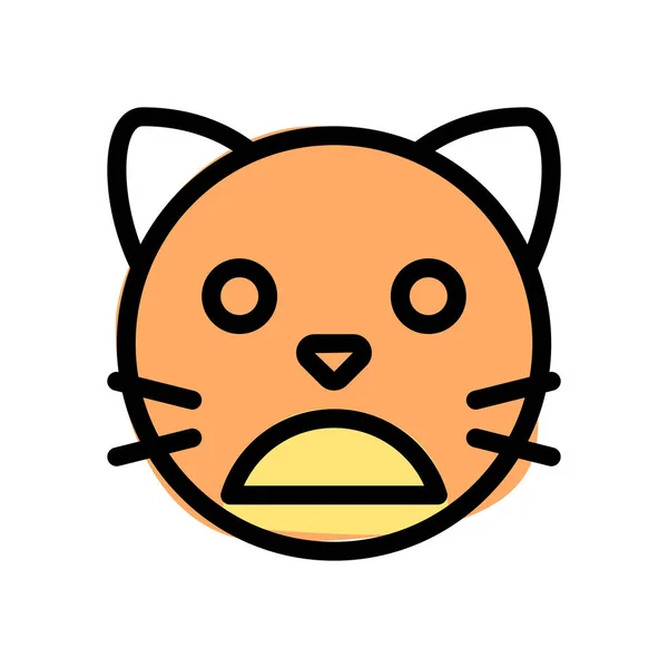 Emoji Γάτα Συνοφρύωμα Εικονιστική Αναπαράσταση Στόμα Ανοιχτό — Διανυσματικό Αρχείο