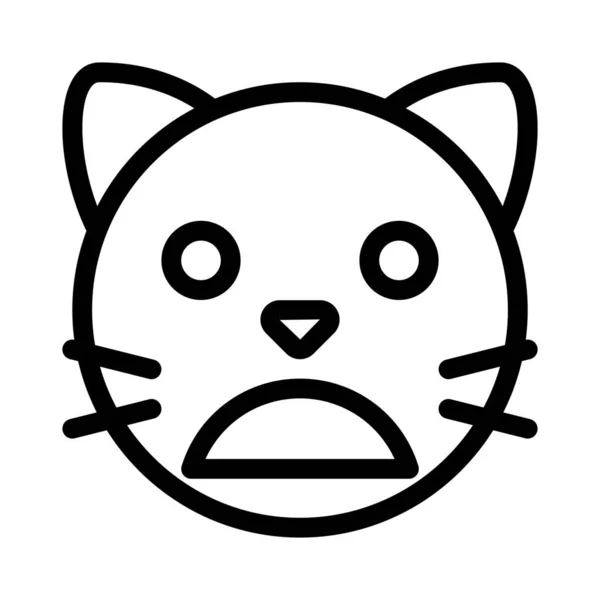 Gato Emoji Frunciendo Ceño Representación Pictórica Con Boca Abierta — Vector de stock