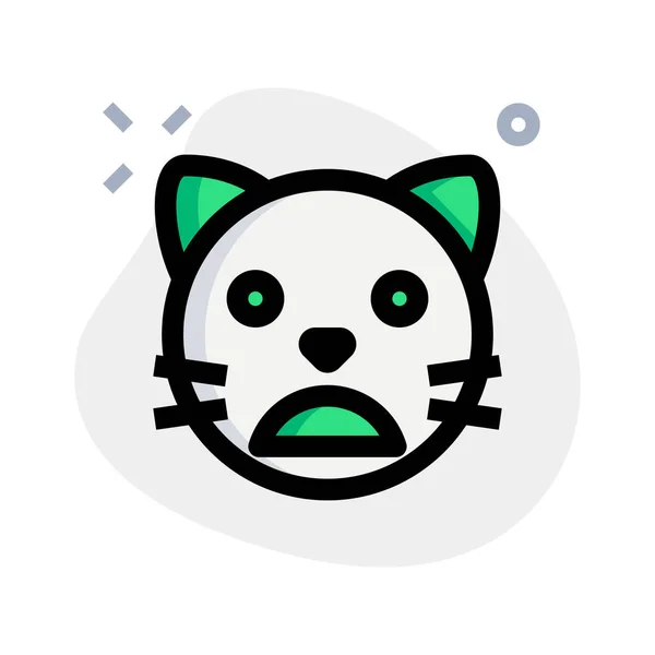 Gatto Emoji Aggrottando Sopracciglia Rappresentazione Pittorica Con Bocca Aperta — Vettoriale Stock