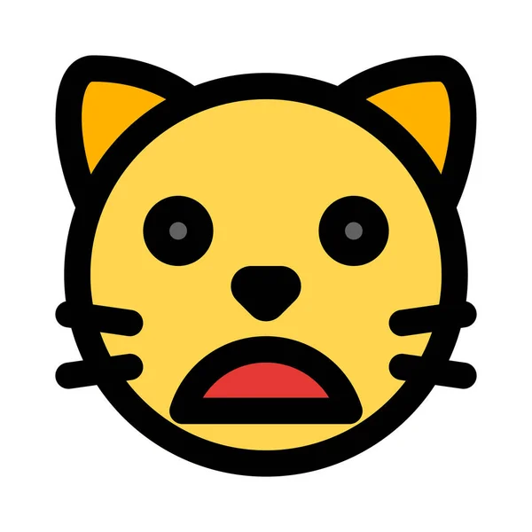 Cat Emoji Frowning Pictorial Representation Mouth Open — ストックベクタ