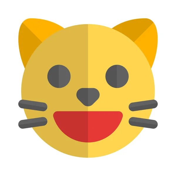 Expresión Facial Sonriente Gato Con Boca Abierta — Archivo Imágenes Vectoriales