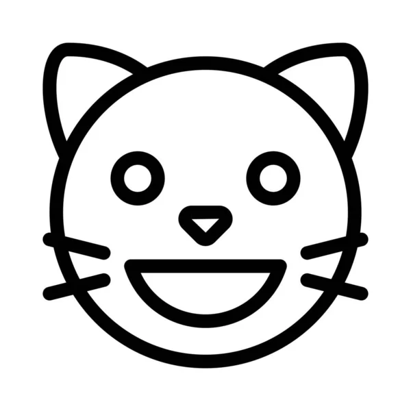 Expresión Facial Sonriente Gato Con Boca Abierta — Vector de stock