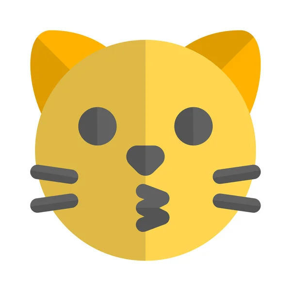 Kedi Suratlı Emoji Öpüşme Yüz Ifadesi — Stok Vektör