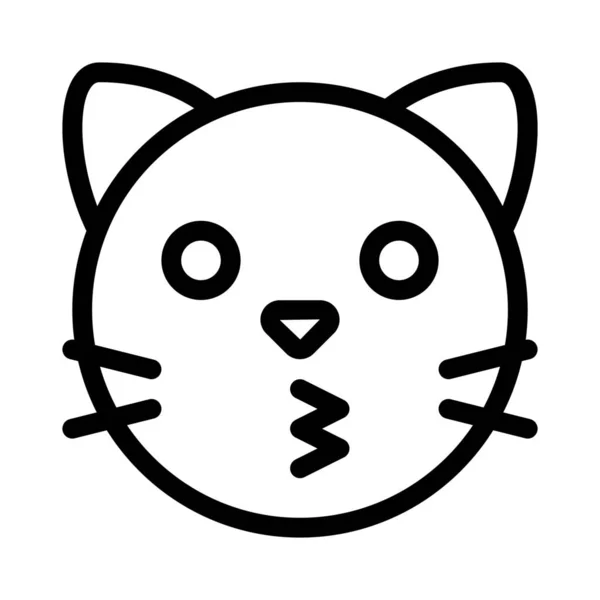 Macska Arc Emoji Fúj Egy Csók Arc Kifejezés — Stock Vector