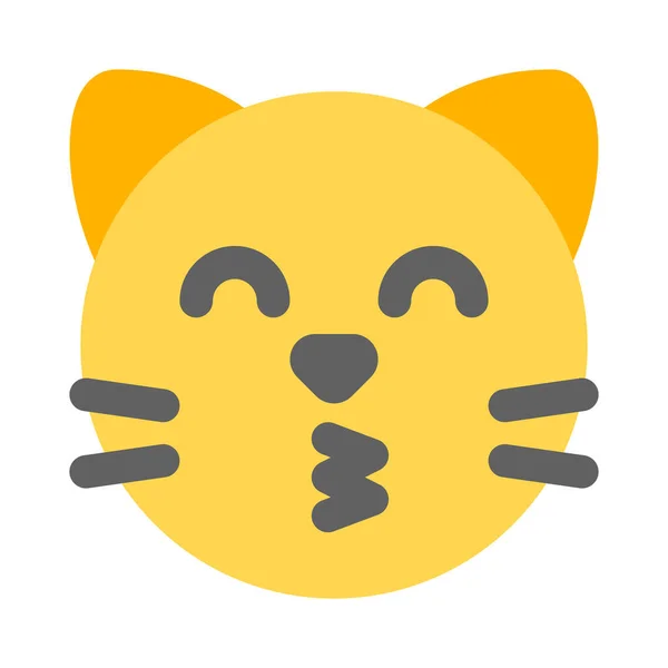 Kissing Kitty Facial Expression Emoji Shared Internet — стоковый вектор