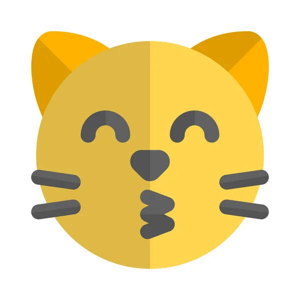 Φιλί Γατούλα Έκφραση Προσώπου Emoji Μοιράζονται Στο Διαδίκτυο — Διανυσματικό Αρχείο