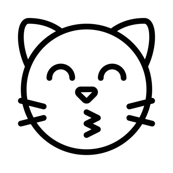 Besar Gatito Expresión Facial Emoji Compartida Internet — Archivo Imágenes Vectoriales