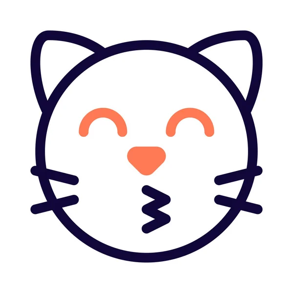 Kissing Kitty Facial Expression Emoji Shared Internet — 스톡 벡터