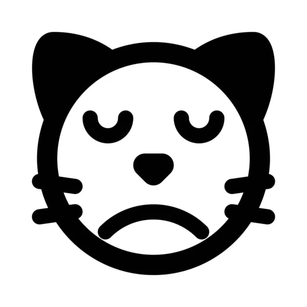 Sad Face Pictorial Representation Cat Emoji Chat — Stock Vector
