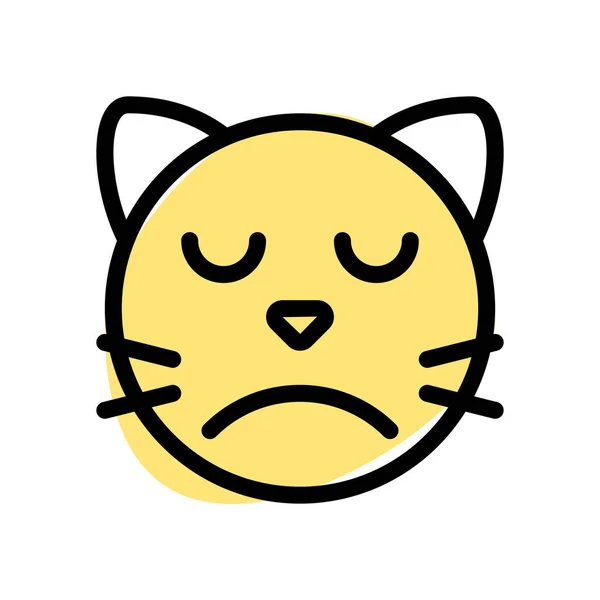 Smutná Tvář Obrazová Reprezentace Kočka Emoji Pro Chat — Stockový vektor