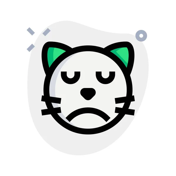 Triste Rosto Representação Pictórica Gato Emoji Para Bate Papo — Vetor de Stock