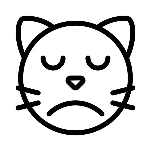 Triste Cara Representación Pictórica Gato Emoji Para Chat — Archivo Imágenes Vectoriales