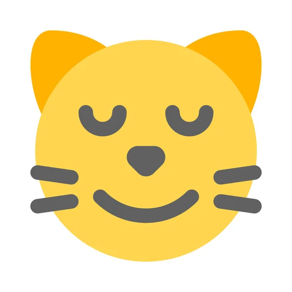 Χαμογελαστό Πρόσωπο Γάτας Μάτια Κλειστά Emoji — Διανυσματικό Αρχείο