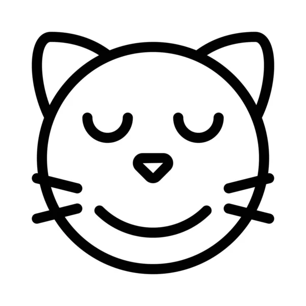 Cara Sonriente Gato Con Los Ojos Cerrados Emoji — Vector de stock