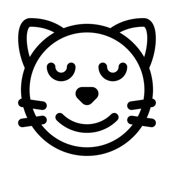 Viso Gatto Sorridente Con Gli Occhi Chiusi Emoji — Vettoriale Stock