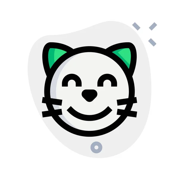 Eyes Closed Cat Smiling Emoji Chat — Stock Vector