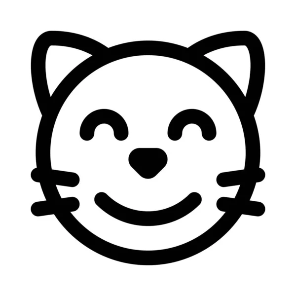 Occhi Chiusi Con Gatto Sorridente Emoji Chiacchierare — Vettoriale Stock