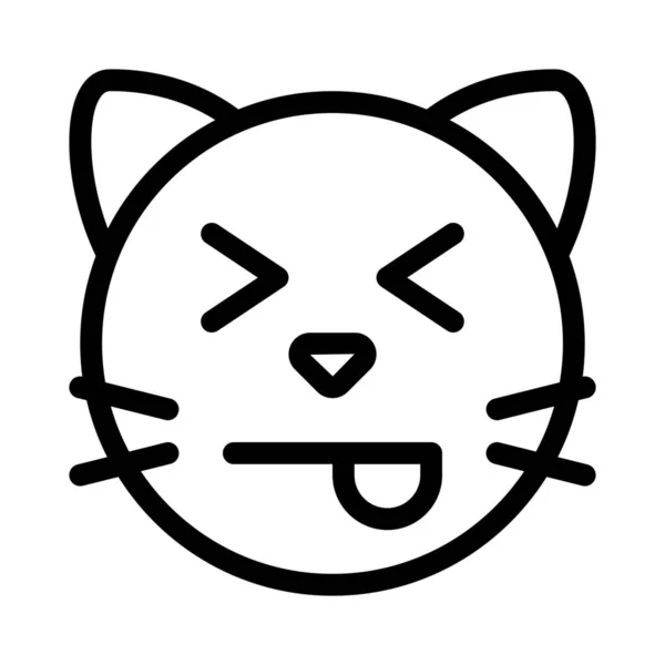 Squint Γάτα Emoticon Μάτια Κλειστά Και Telive Out — Διανυσματικό Αρχείο