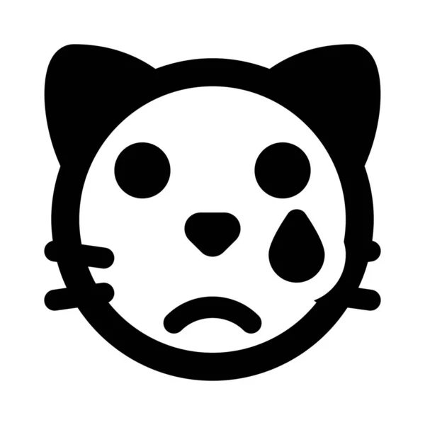 Gato Con Lágrima Gota Llorando Emoji Compartido Messenger — Archivo Imágenes Vectoriales