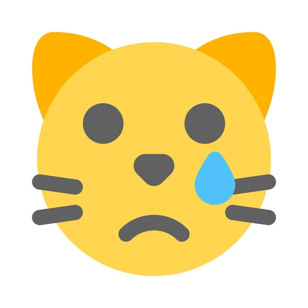 Gato Com Lágrimas Cair Chorando Emoji Compartilhado Mensageiro —  Vetores de Stock