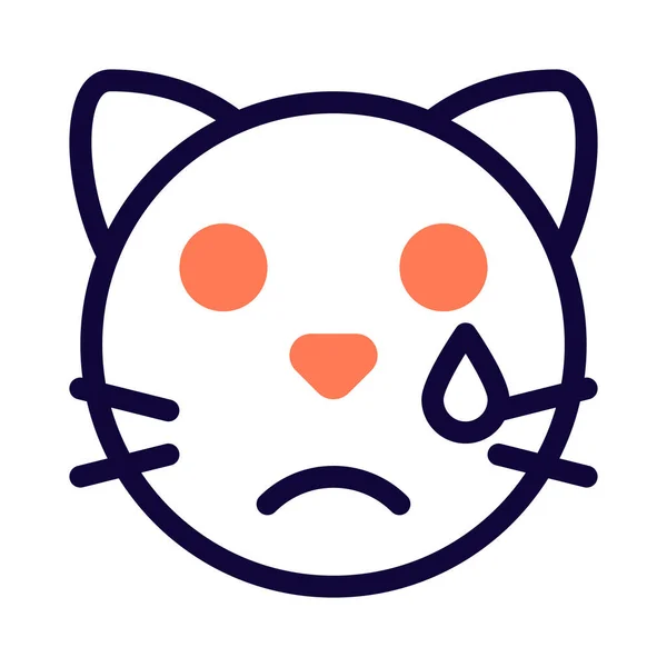 Gato Com Lágrimas Cair Chorando Emoji Compartilhado Mensageiro —  Vetores de Stock