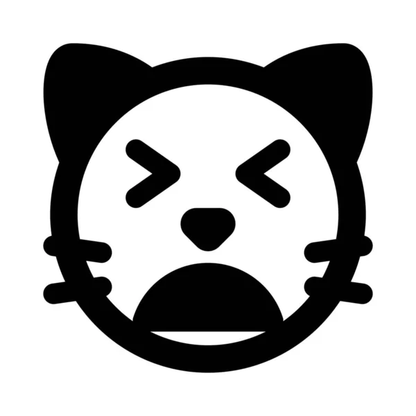 Emoji Gato Cansado Con Los Ojos Cerrados Compartidos Línea — Vector de stock