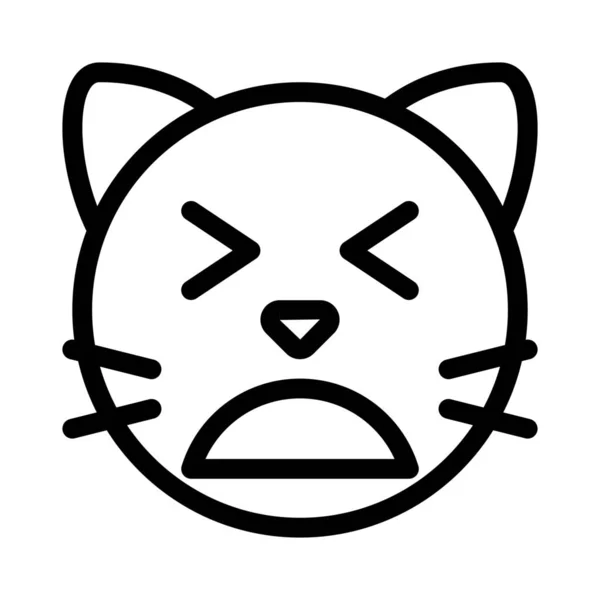 Unavené Kočičí Emoji Zavřenýma Očima Sdílené Onlines — Stockový vektor