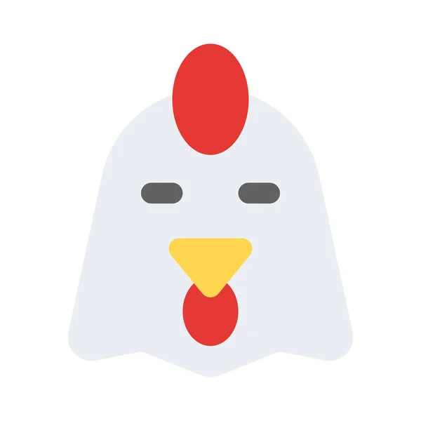 Chicken Face Eyes Closed Emoticon Chat — ストックベクタ