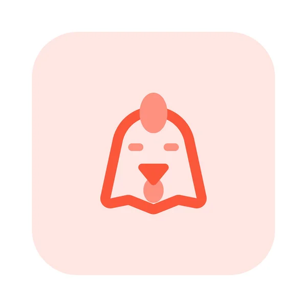 Kippengezicht Met Ogen Dicht Emoticon Voor Chat — Stockvector