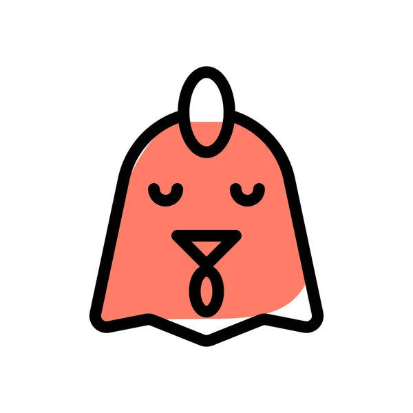 Triste Poussin Visage Emoji Partagé Sur Messager — Image vectorielle
