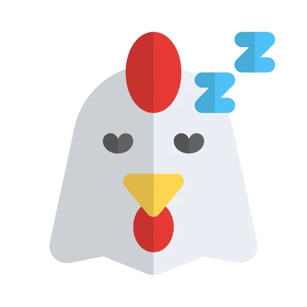 Pollo Dormido Emoticono Representación Pictórica Compartida Messenger — Vector de stock