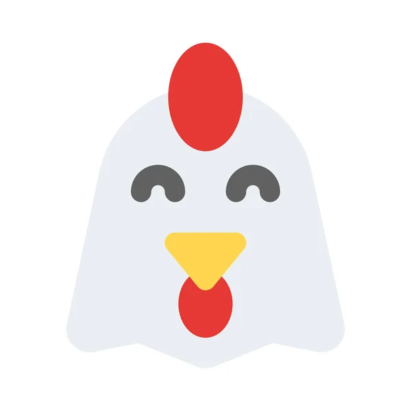 Eyes Closed Chicken Smiling Emoji Chat — ストックベクタ