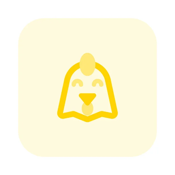 Yeux Fermés Avec Poulet Souriant Emoji Pour Chat — Image vectorielle