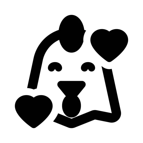 Glückliches Huhn Mit Herz Rund Emojis — Stockvektor