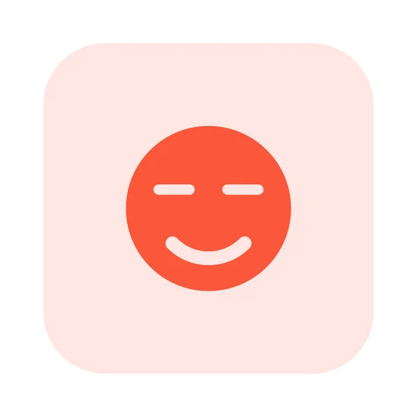 Tímido Emoji Representación Pictórica Con Los Ojos Cerrados — Vector de stock