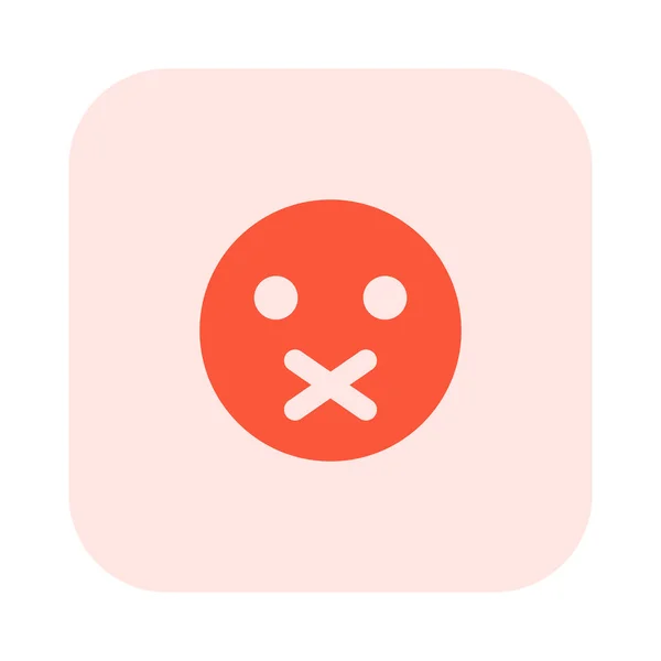口で話すことを禁止 Emojidex 絵文字デックス — ストックベクタ