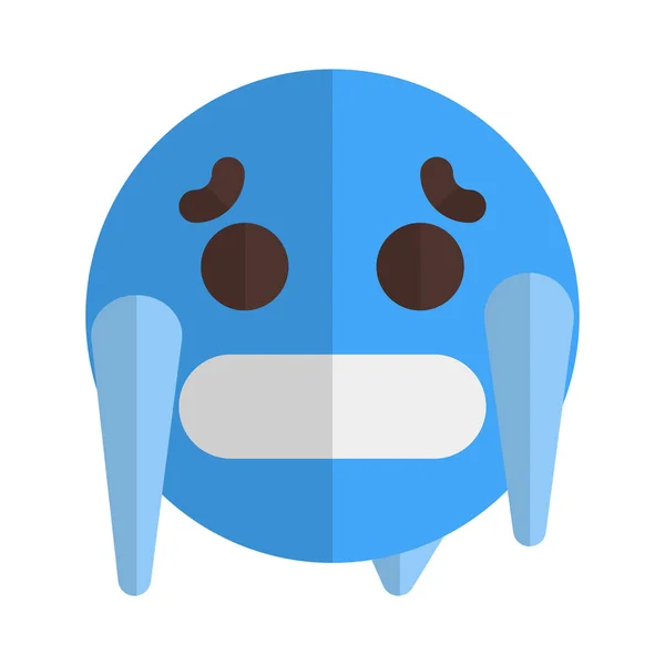 Cold Shivring Face Expression Winter Emoji — Stock Vector