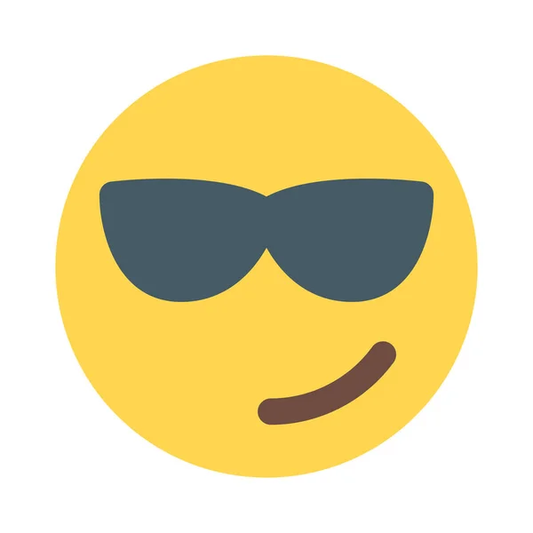 Emoji Expressão Legal Usando Óculos Sol Compartilhados Online —  Vetores de Stock