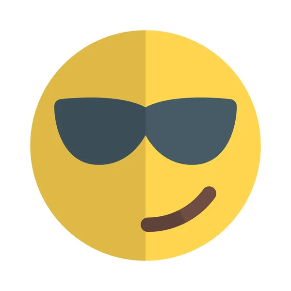 Expresión Fresca Emoji Usando Sombrillas Compartidas Línea — Archivo Imágenes Vectoriales