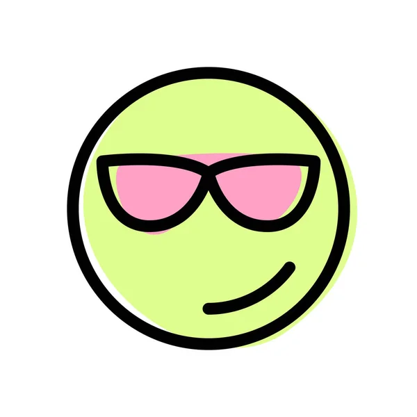 Cool Expression Emoji Wearing Sunshades Shared Online — Stock Vector