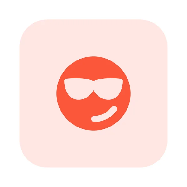 Cool Expression Emoji Wearing Sunshades Shared Online — Stock Vector