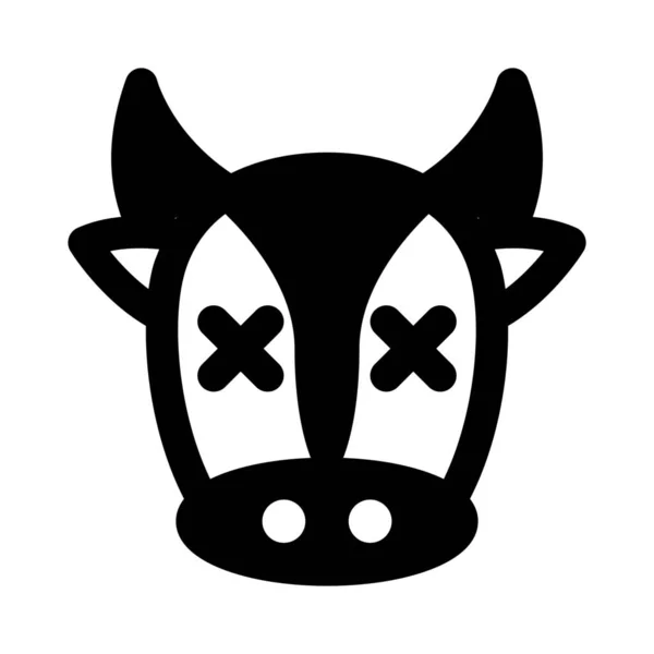 Vaca Con Ambos Ojos Cruzados Emoji Compartidos Internet — Vector de stock