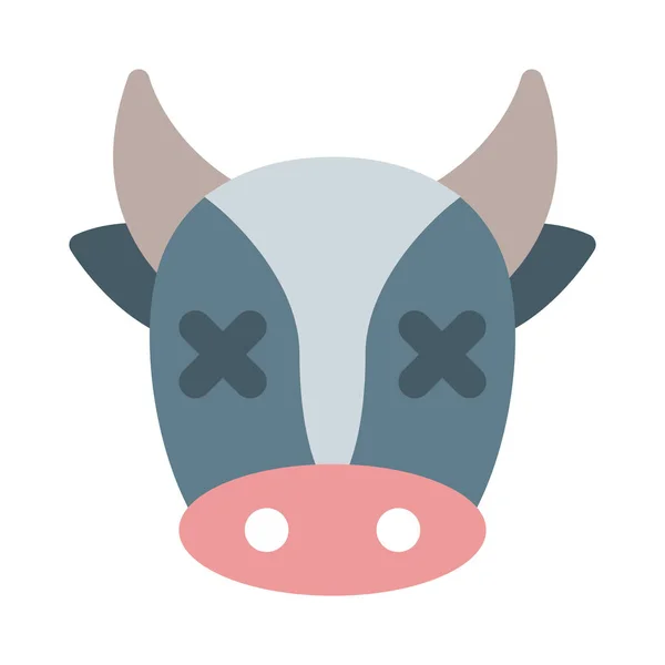 Αγελάδα Δύο Μάτια Σταυρωμένα Emoji Μοιράζονται Στο Διαδίκτυο — Διανυσματικό Αρχείο