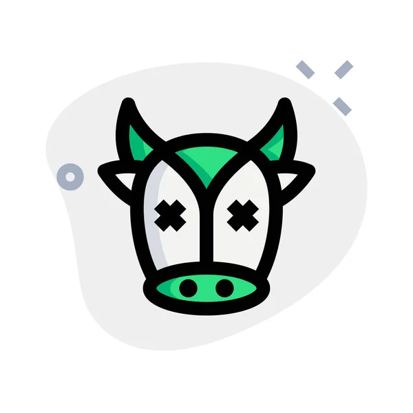 Vaca Con Ambos Ojos Cruzados Emoji Compartidos Internet — Vector de stock