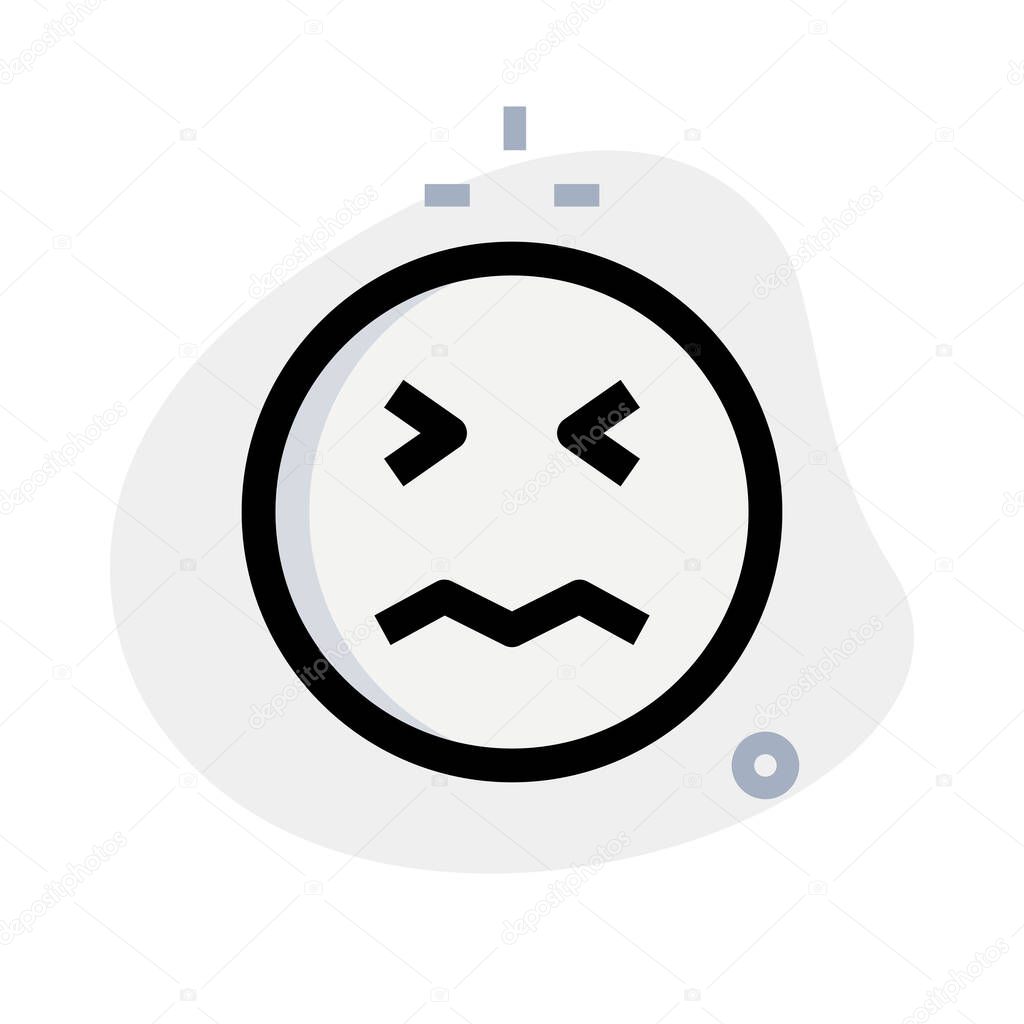 eyes closed with confounded pictorial representation emoticon