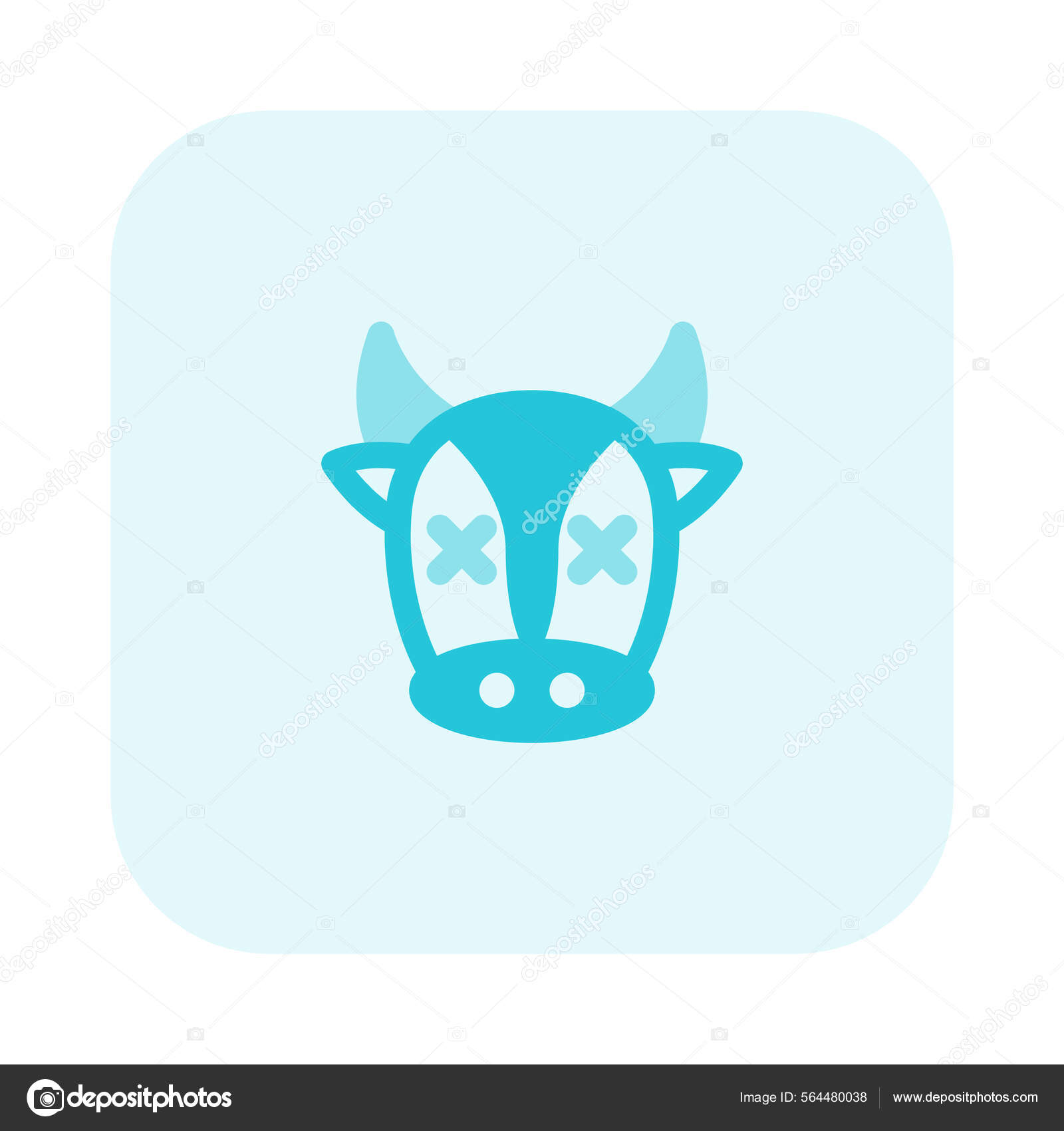 Cow Both Eyes Crossed Emoji Shared Stock Vector Image by
